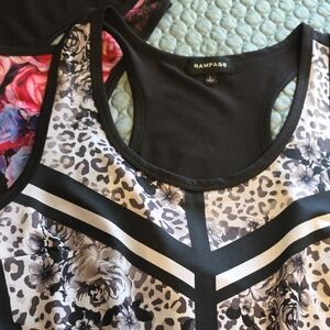 Rampage Monochrome Floral and Leopard Dress